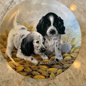 Decorative Plate with Labrador Retriever puppies Design
